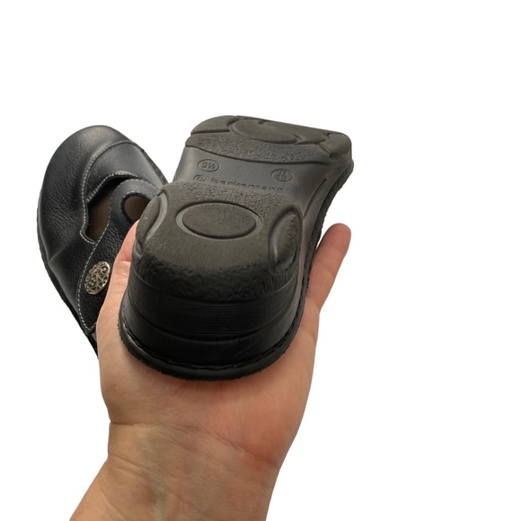 BERKEMANN Berkoflex Clog Black Leather Slip On Clog Mule Wedge Comfort Shoe 7.5 - Picture 9 of 12